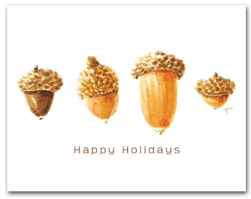 Four Acorns Happy Holidays Larger