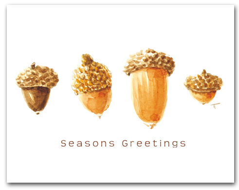 Four Acorns Seasons Greetings Larger