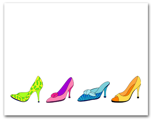 Four Row Colorful High Heeled Womans Shoes Larger
