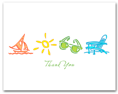 Orange Sailboat Yellow Sun Green Sunglasses Blue Beach Chair Thank You Larger