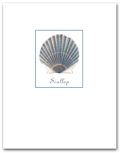 Scallop Blue Small with Name Vertical Larger