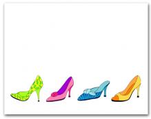 Four Row Colorful High Heeled Womans Shoes