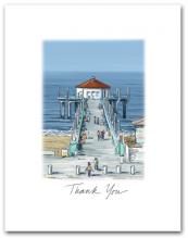 Manhattan Beach Pier California West Pacific Ocean Small Script Thank You Vertical