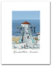 Manhattan Beach Pier California West Pacific Ocean Small Script Vertical