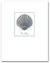 Scallop Blue Small with Name Vertical