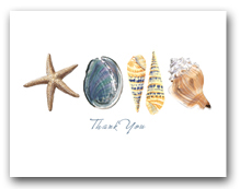 Sea Star Abalone Augers Whelk Row Thank You Horizontal